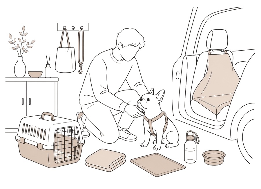 犬の車酔いで出かける前に見ること。の画像