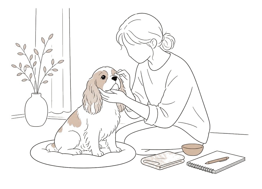 犬の目やにが増えた時の確認。の画像