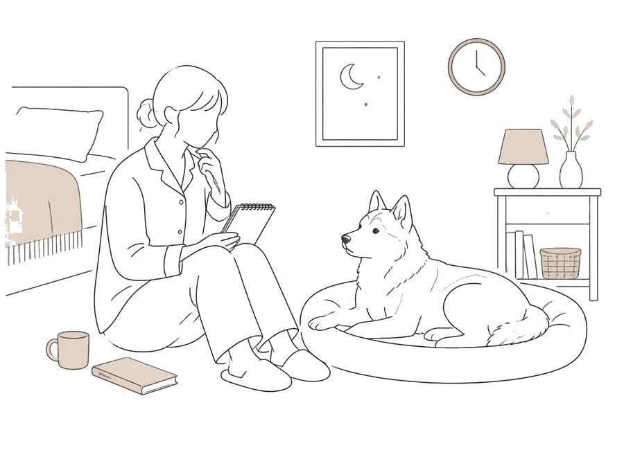 犬が夜中に起きる時、生活リズムで見直すこと。の画像
