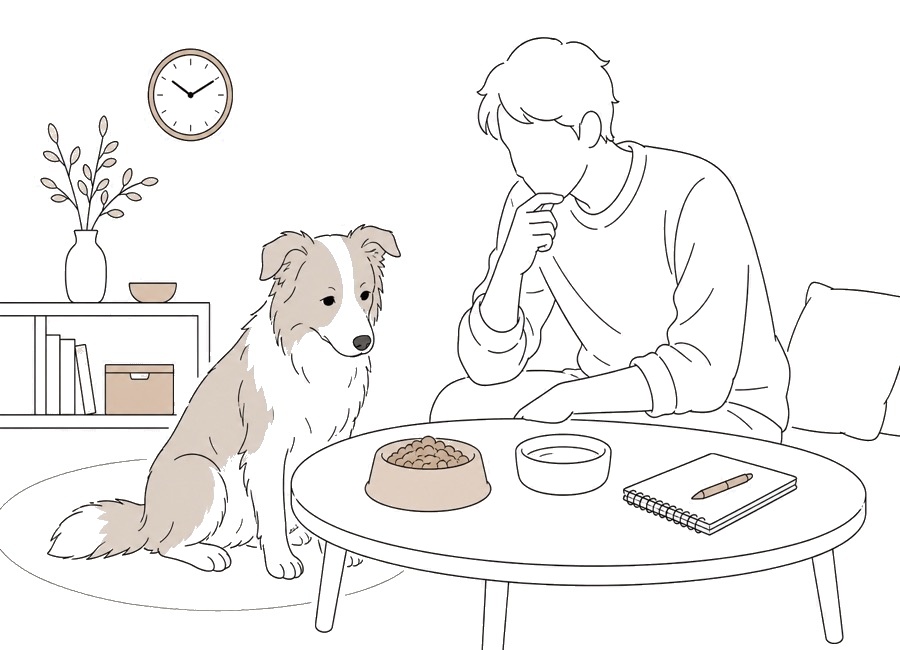 犬がご飯を食べない時、最初に見る順番。の画像
