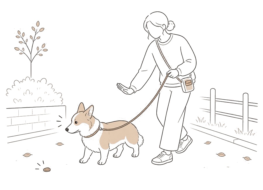犬の拾い食いを減らす前に見ること。の画像