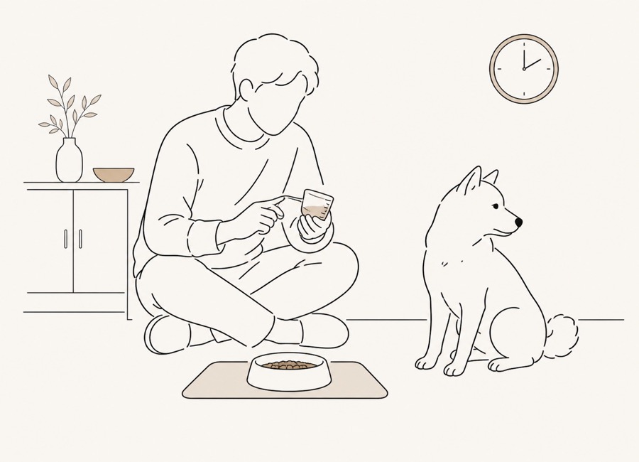 犬の食べムラが続く時、量とタイミングを見直す。の画像