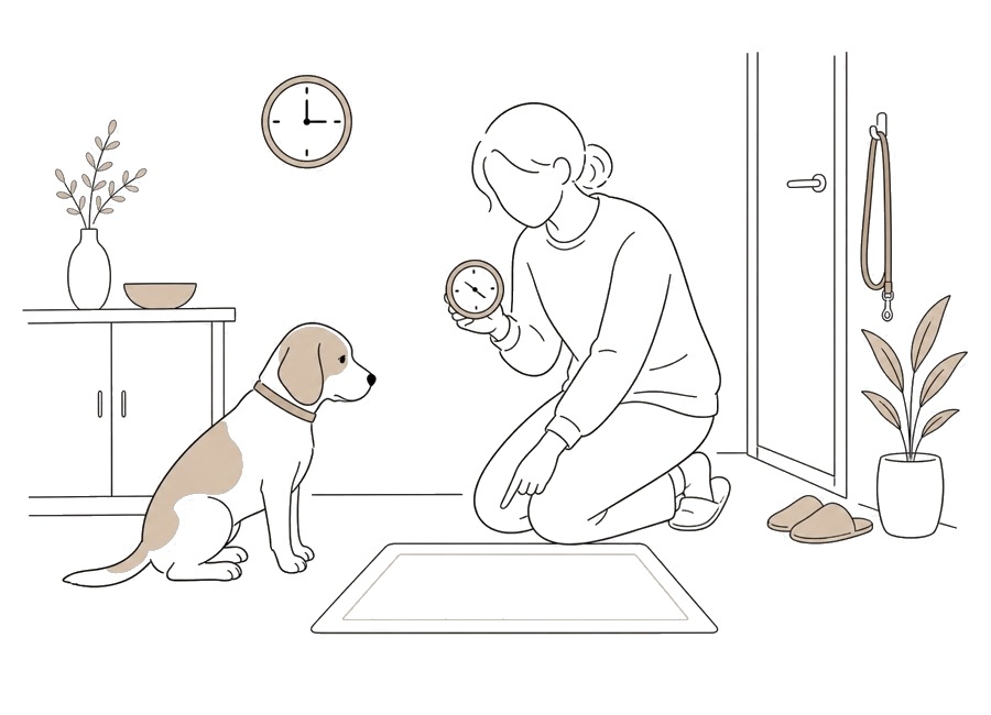犬がうんちだけ失敗する時、場所とタイミングで見ること。の画像