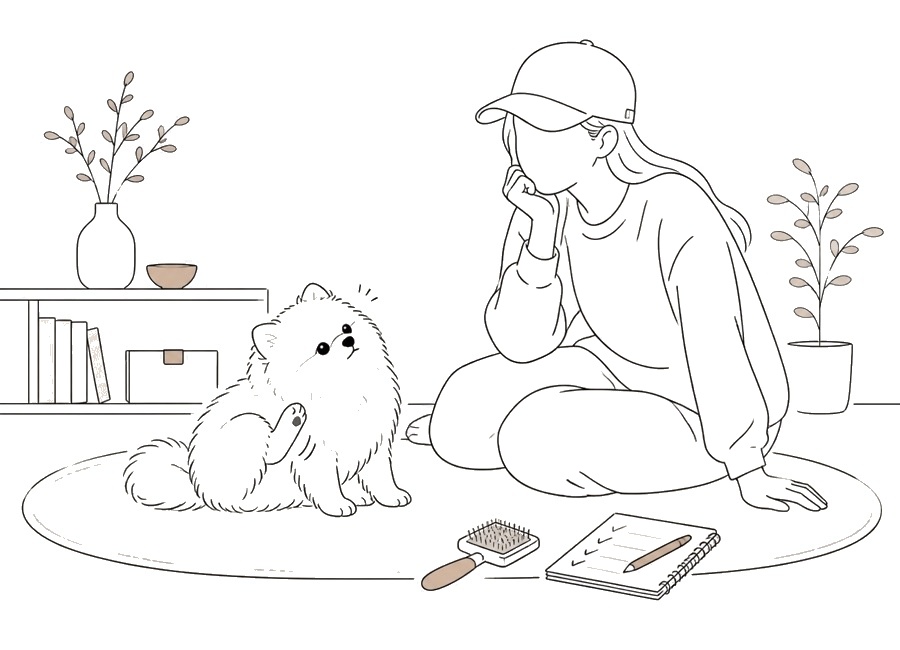 犬が体をかく時、かゆみの流れを見る。の画像