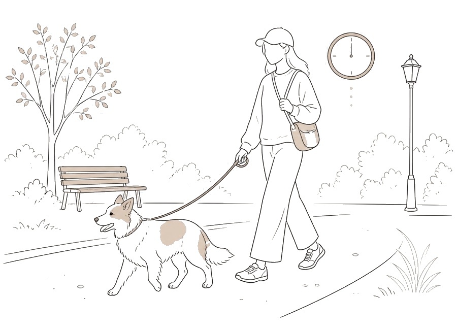 犬の散歩時間はどれくらいが合うか。の画像