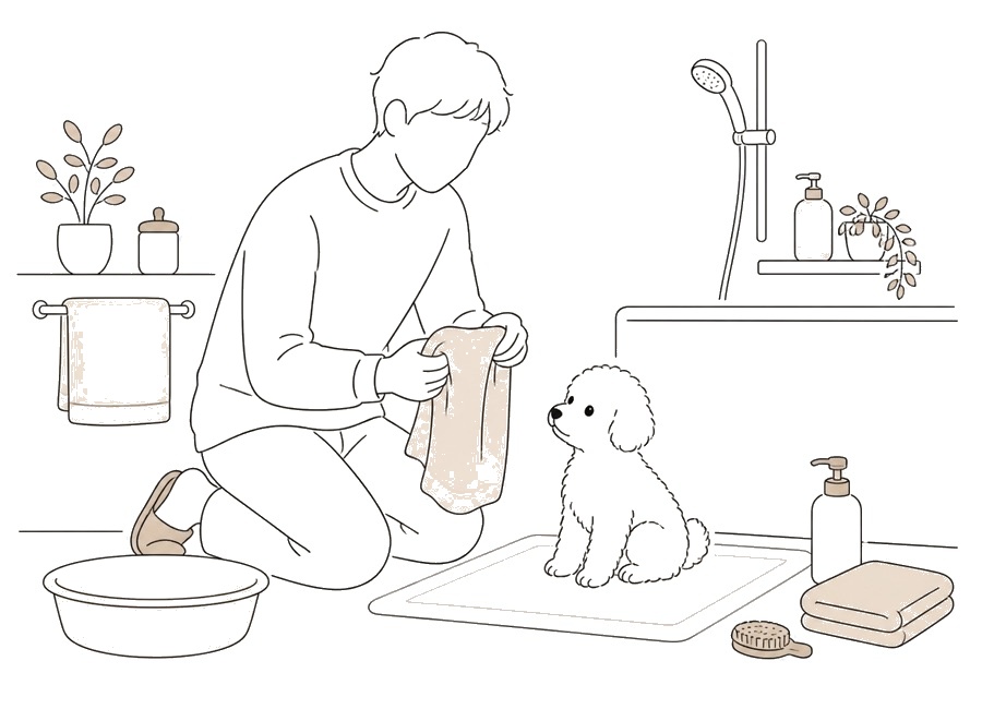 子犬のシャンプーはいつから？初回前に見ること。の画像