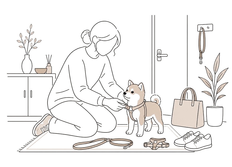 子犬の散歩デビュー前に確認すること。の画像