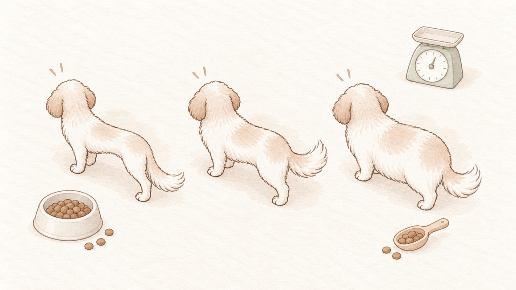犬の体型チェック。BCSとごはん量・おやつカロリーの見直し方の画像