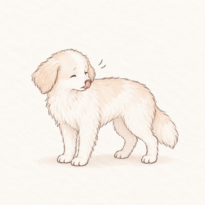 緊張している犬のイラスト